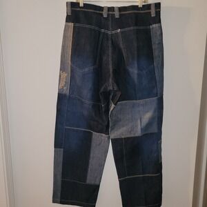 Vintage Y2K Southpole Patchwork Jeans Men's Size 36x30 Baggy Wide Leg 82628